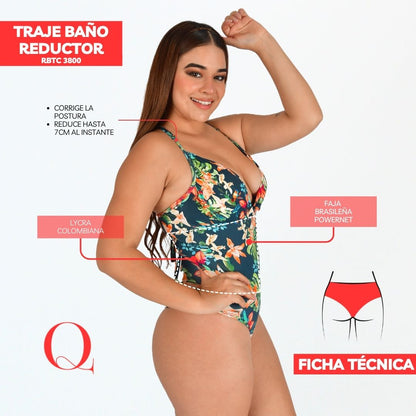 Traje de Baño con Faja Reductor RBTC3800 (CALZON ESTANDAR)