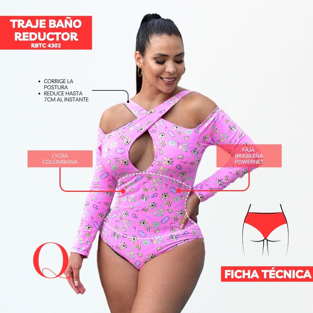 Traje de Baño con Faja Reductor RBTC4203 (CALZON ESTANDAR)
