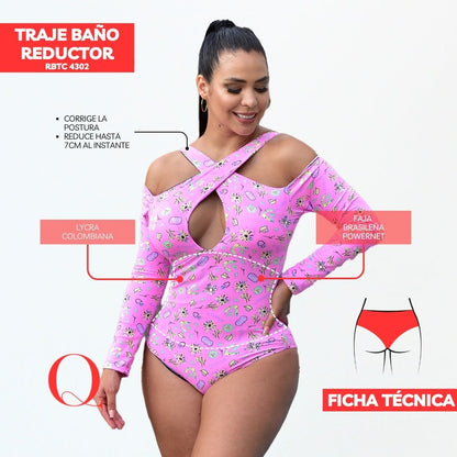 Traje de Baño con Faja Reductor RBTC4203 (CALZON ESTANDAR)