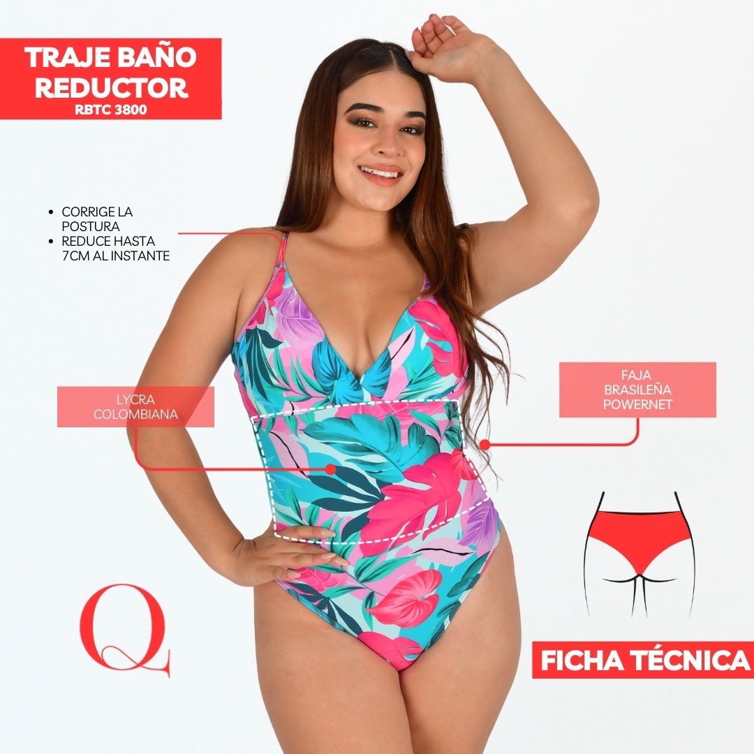 Traje de Baño con Faja Reductor RBTC3800 (CALZON ESTANDAR)