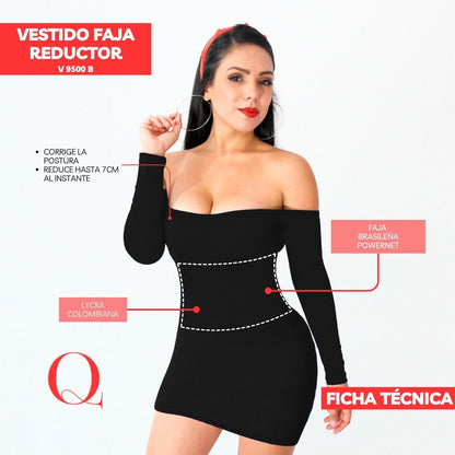 Vestido con Faja Reductor V9500B