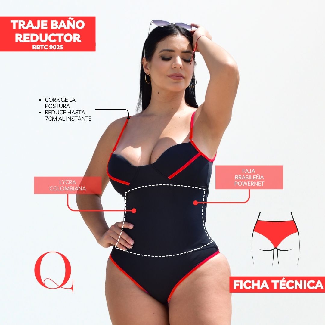Traje de Baño con Faja Reductor RBTC9025 (CALZON ESTANDAR)