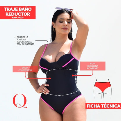 Traje de Baño con Faja Reductor RBTC9025 (CALZON ESTANDAR)