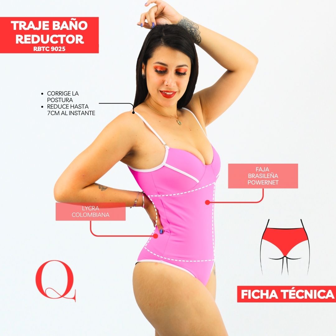 Traje de Baño con Faja Reductor RBTC9025 (CALZON ESTANDAR)