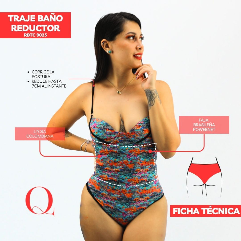Traje de Baño con Faja Reductor RBTC9025 (CALZON ESTANDAR)