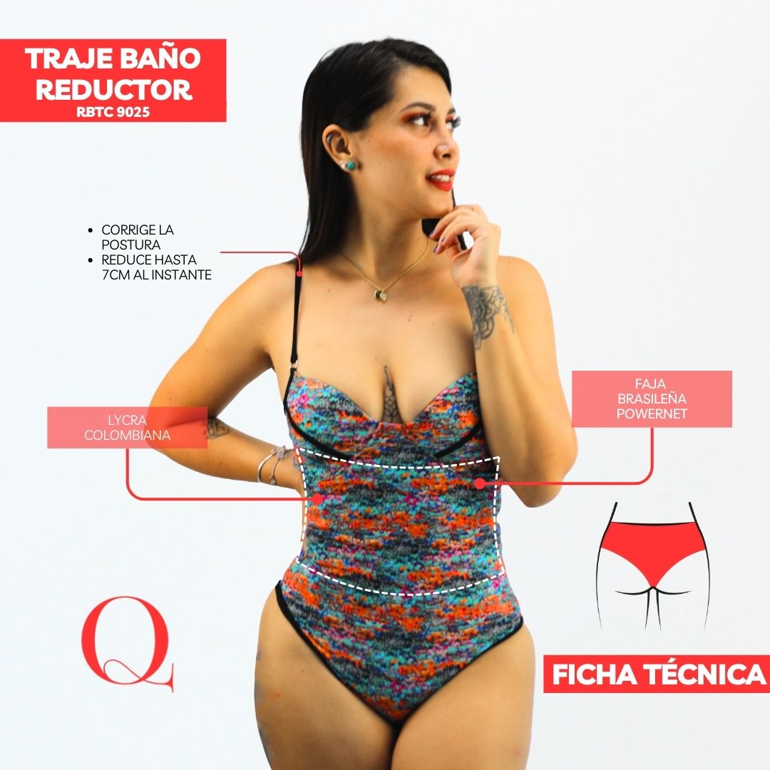 Traje de Baño con Faja Reductor RBTC9025 (CALZON ESTANDAR)