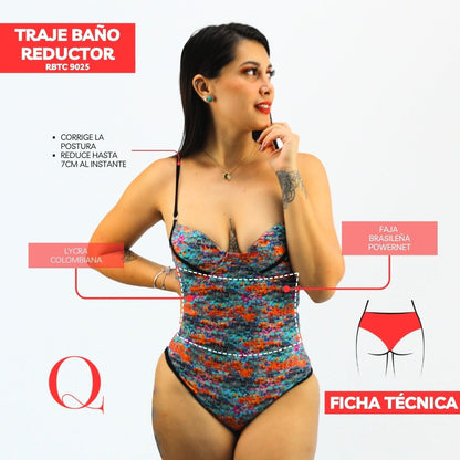 Traje de Baño con Faja Reductor RBTC9025 (CALZON ESTANDAR)