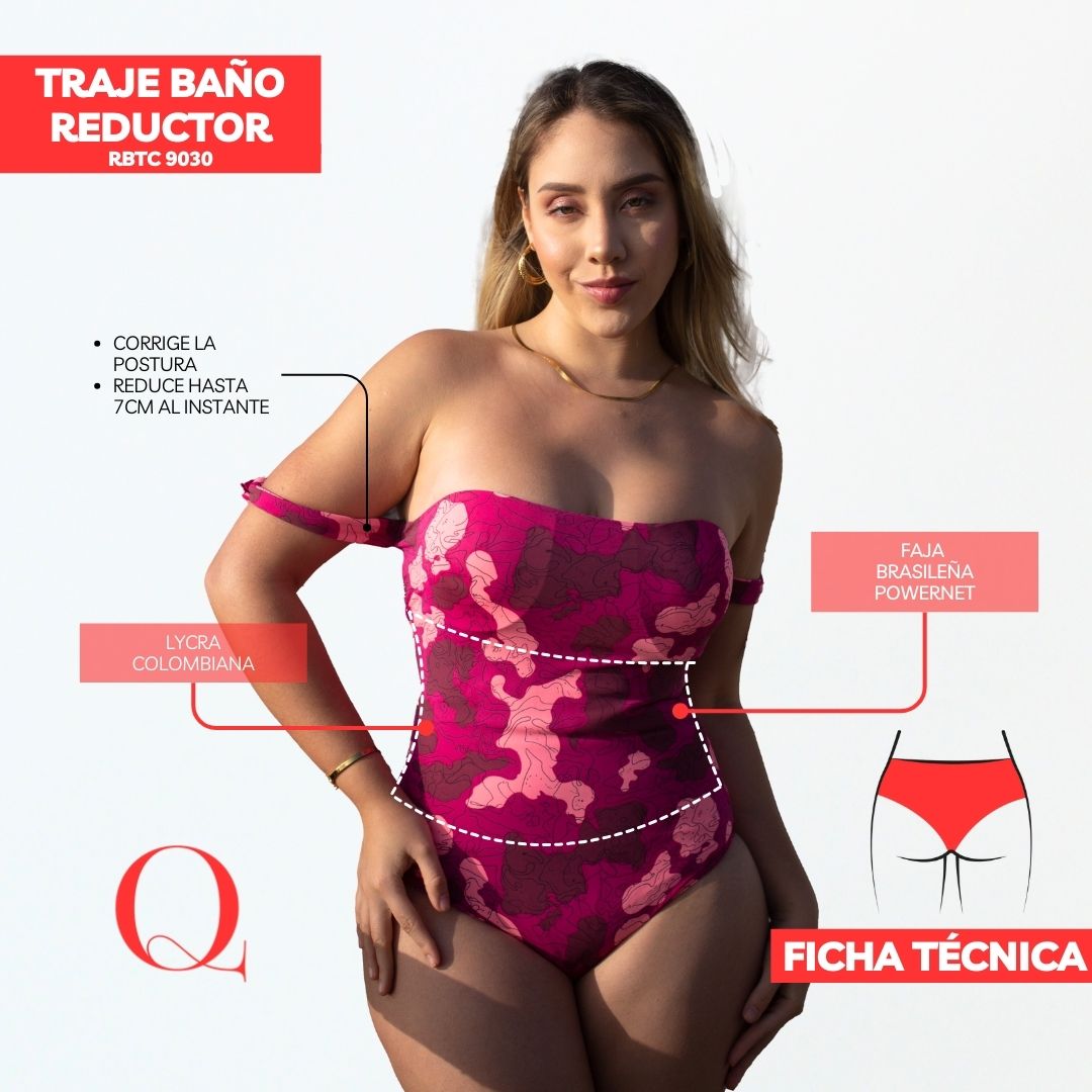 Traje de Baño con Faja Reductor RBTC9030 (CALZON ESTANDAR)