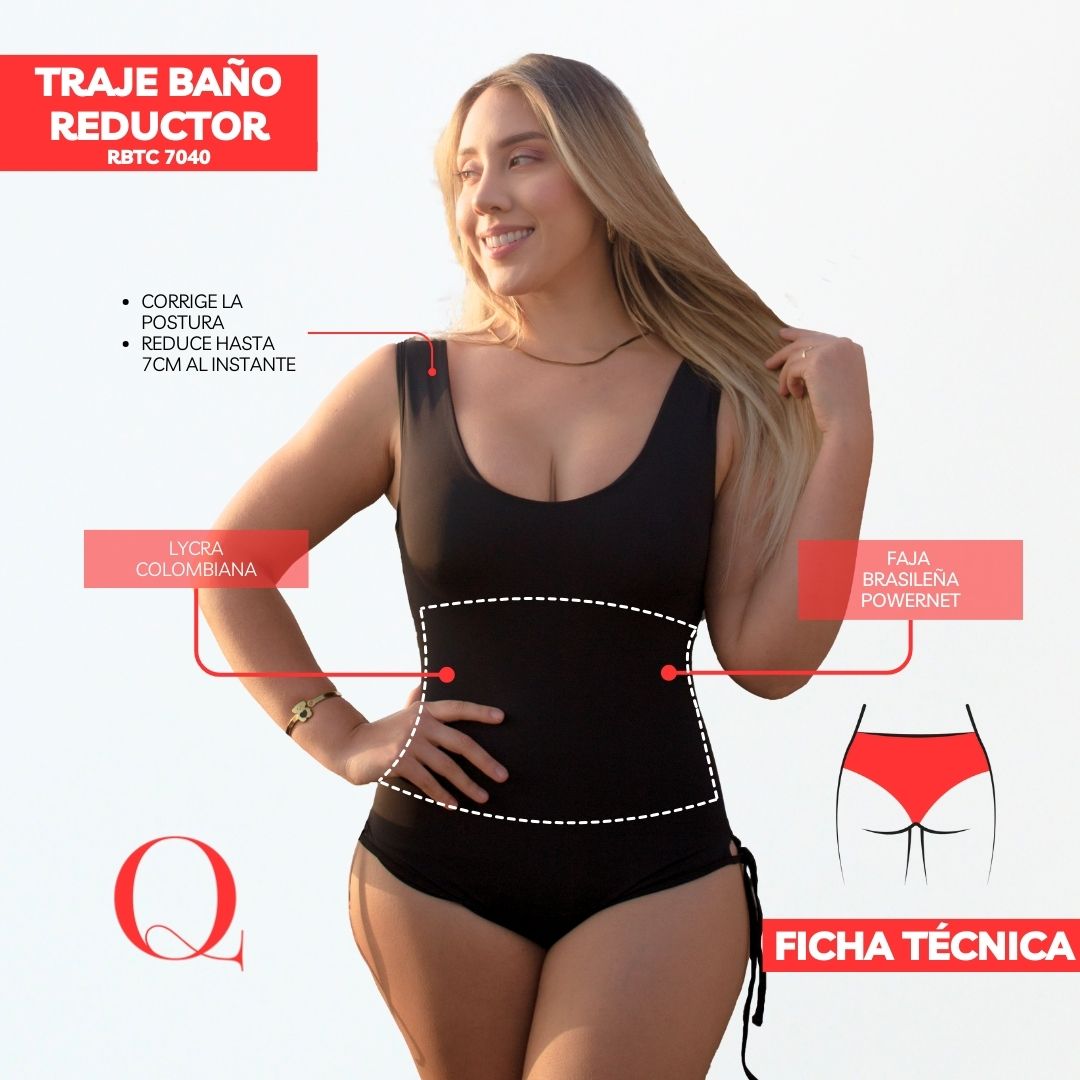 Traje de Baño con Faja Reductor RBTC7040 (CALZON ESTANDAR)