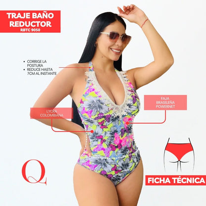 Traje de Baño con Faja Reductor RBTC9050 (CALZON ESTANDAR)