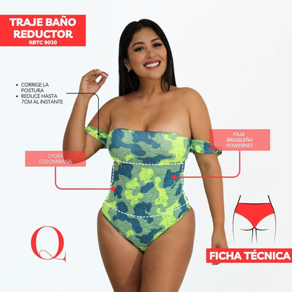 Traje de Baño con Faja Reductor RBTC9030 (CALZON ESTANDAR)