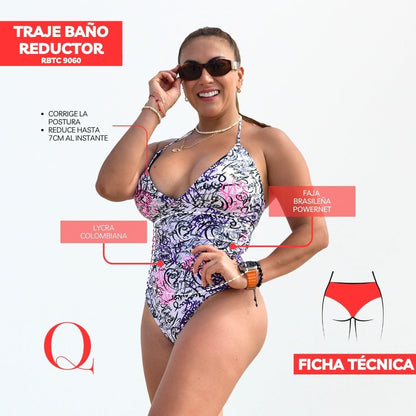 Traje de Baño con Faja Reductor RBTC9060 (CALZON ESTANDAR)