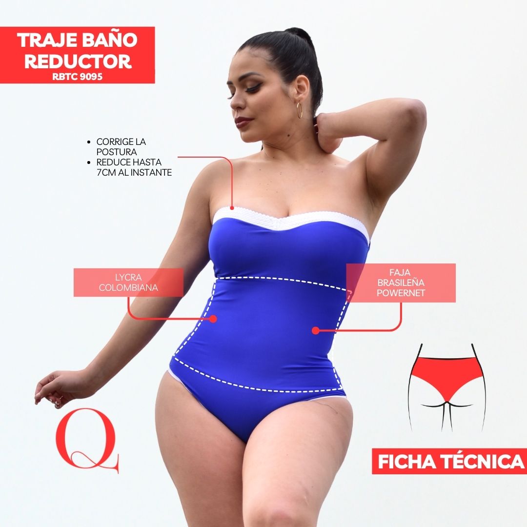 Traje de Baño con Faja Reductor RBTC9095 (CALZON ESTANDAR)