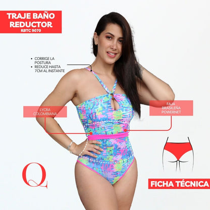 Traje de Baño con Faja Reductor RBTC9070 (CALZON ESTANDAR)