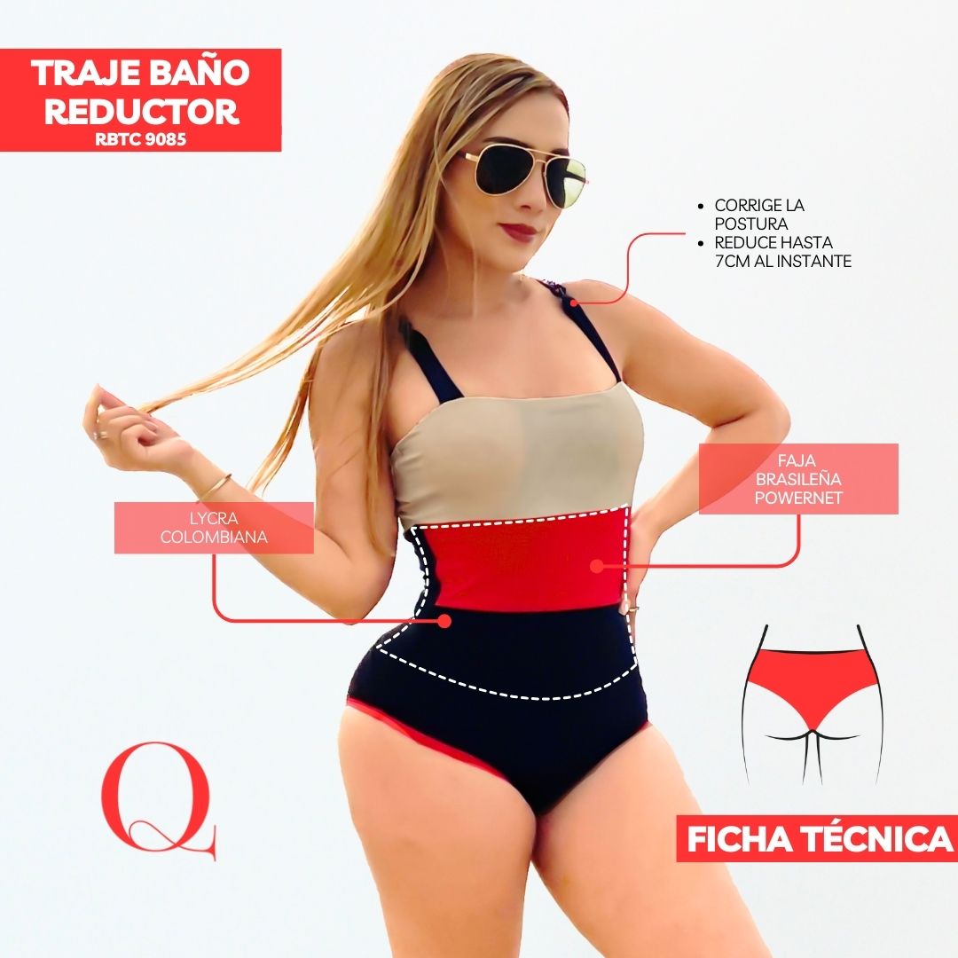 Traje de Baño con Faja Reductor RBTC9085 (CALZON ESTANDAR)