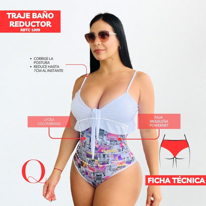 Traje de Baño con Faja Reductor RBTC1009 (CALZON ESTANDAR)