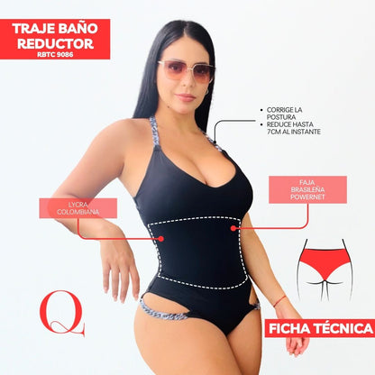 Traje de Baño con Faja Reductor RBTC9086 (CALZON ESTANDAR)