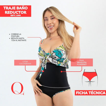 Traje de Baño con Faja Reductor RBTC1009 (CALZON ESTANDAR)