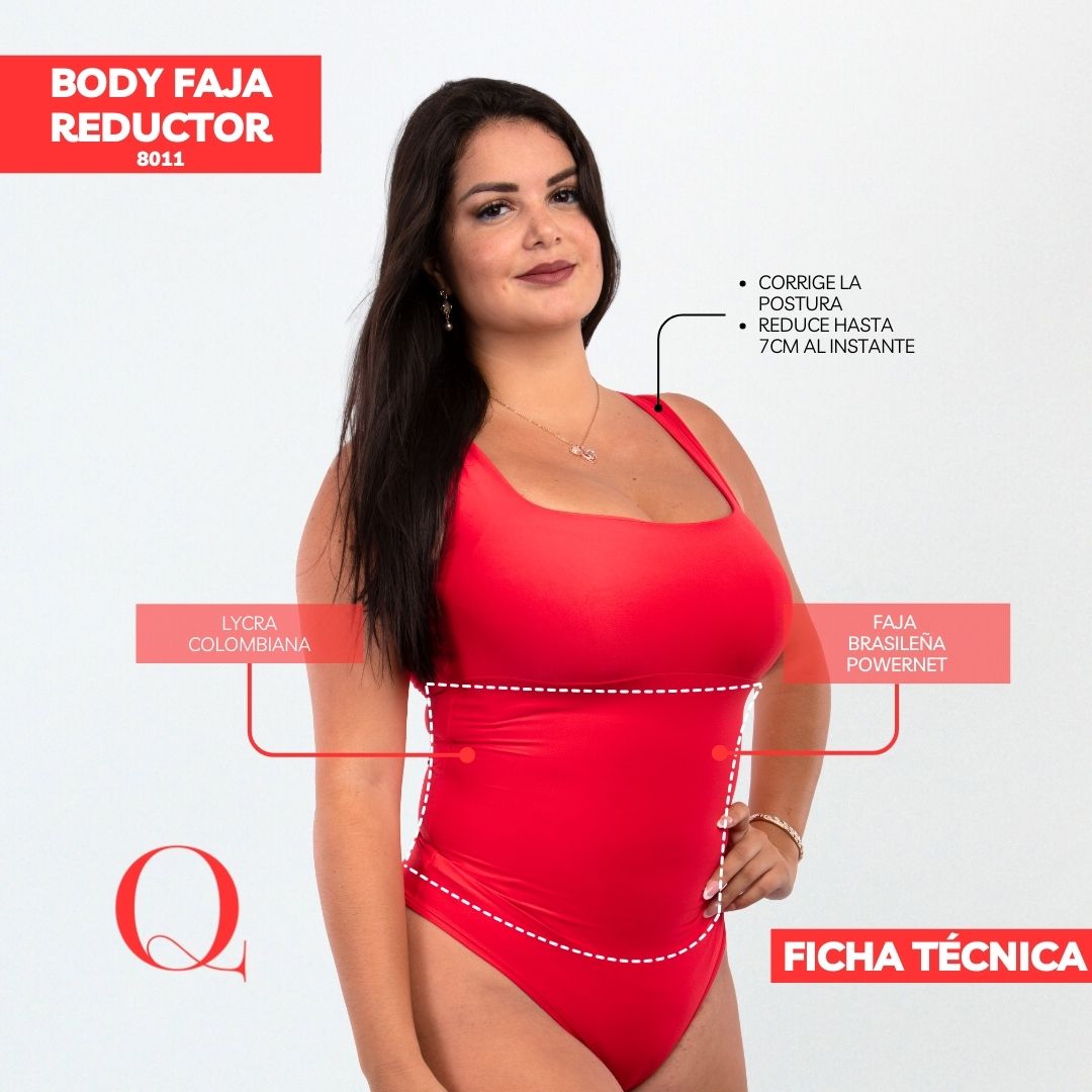 Body Faja Reductor Algodón 8011 ROJO STAR