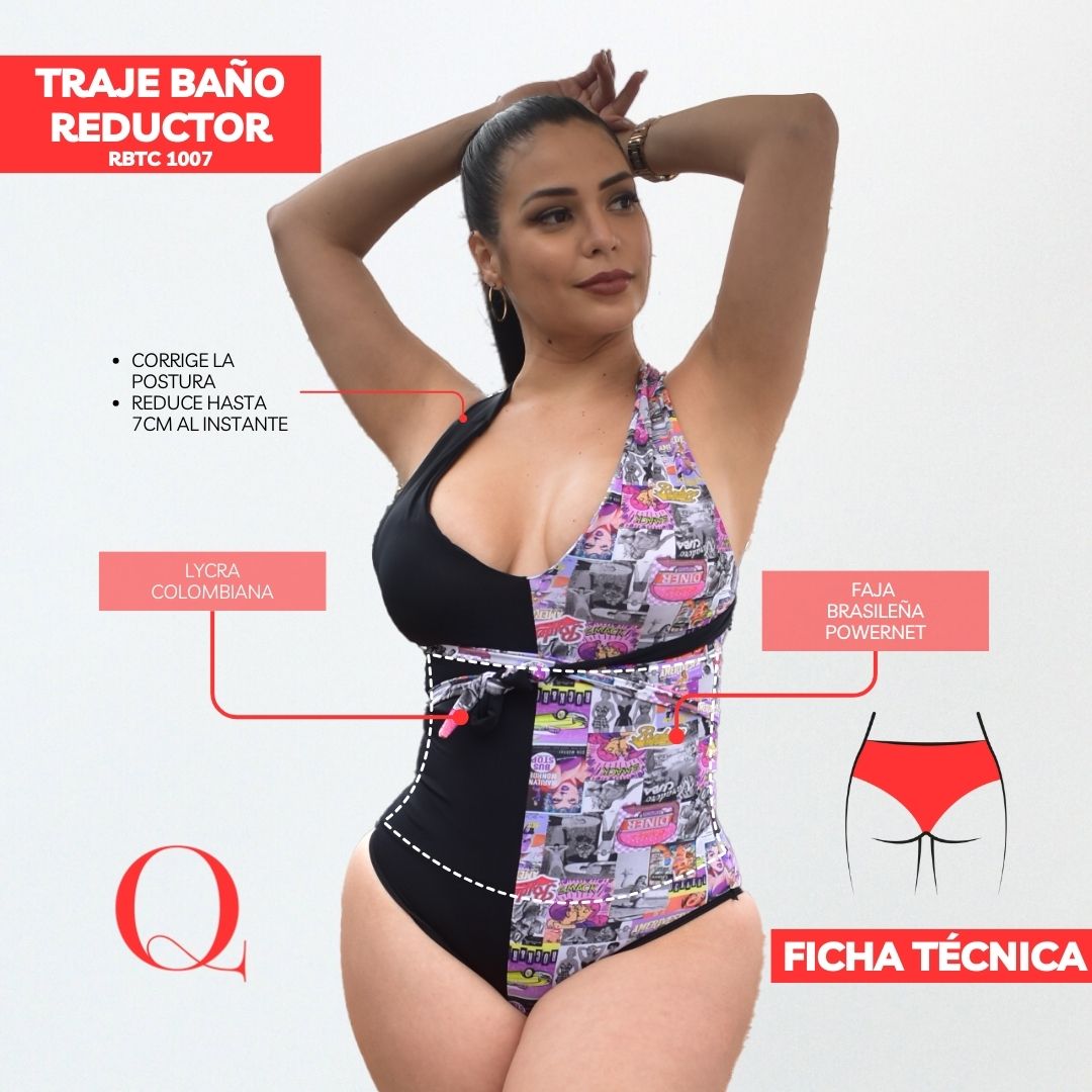 Traje de Baño con Faja Reductor RBTC1007 (CALZON ESTANDAR)
