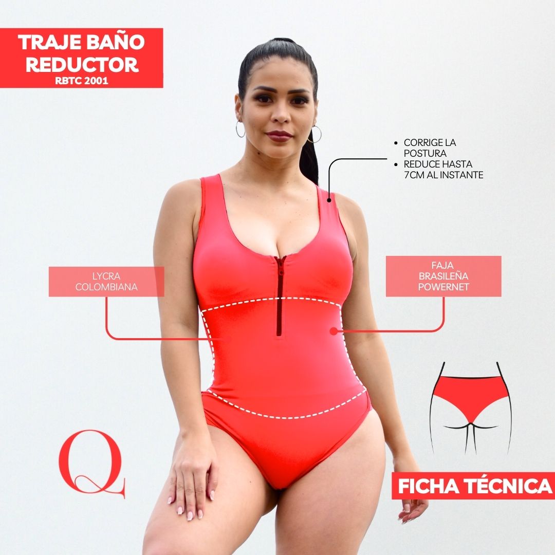 Traje de Baño con Faja Reductor RBTC2001 (CALZON ESTANDAR)