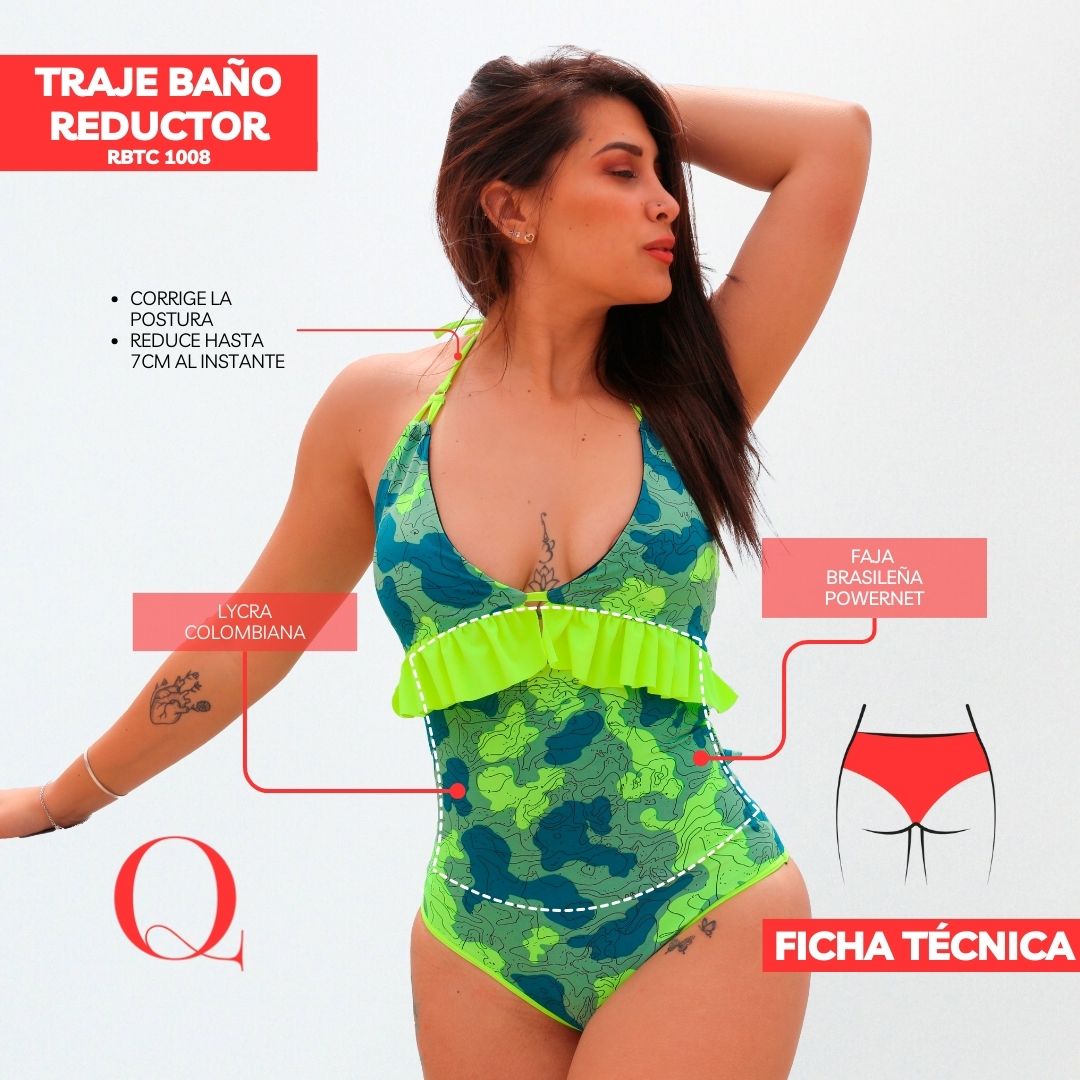 Traje de Baño con Faja Reductor RBTC1008 (CALZON ESTANDAR)