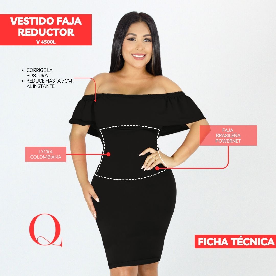 Vestido con Faja Reductor V4500L