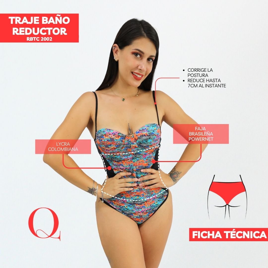 Traje de Baño con Faja Reductor RBTC2002 (CALZON ESTANDAR)