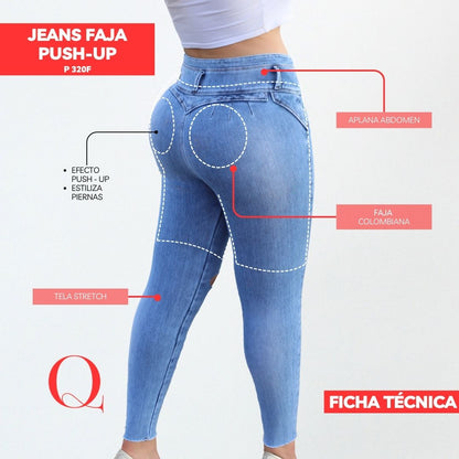 Jeans con Faja Levanta Glúteos 320F
