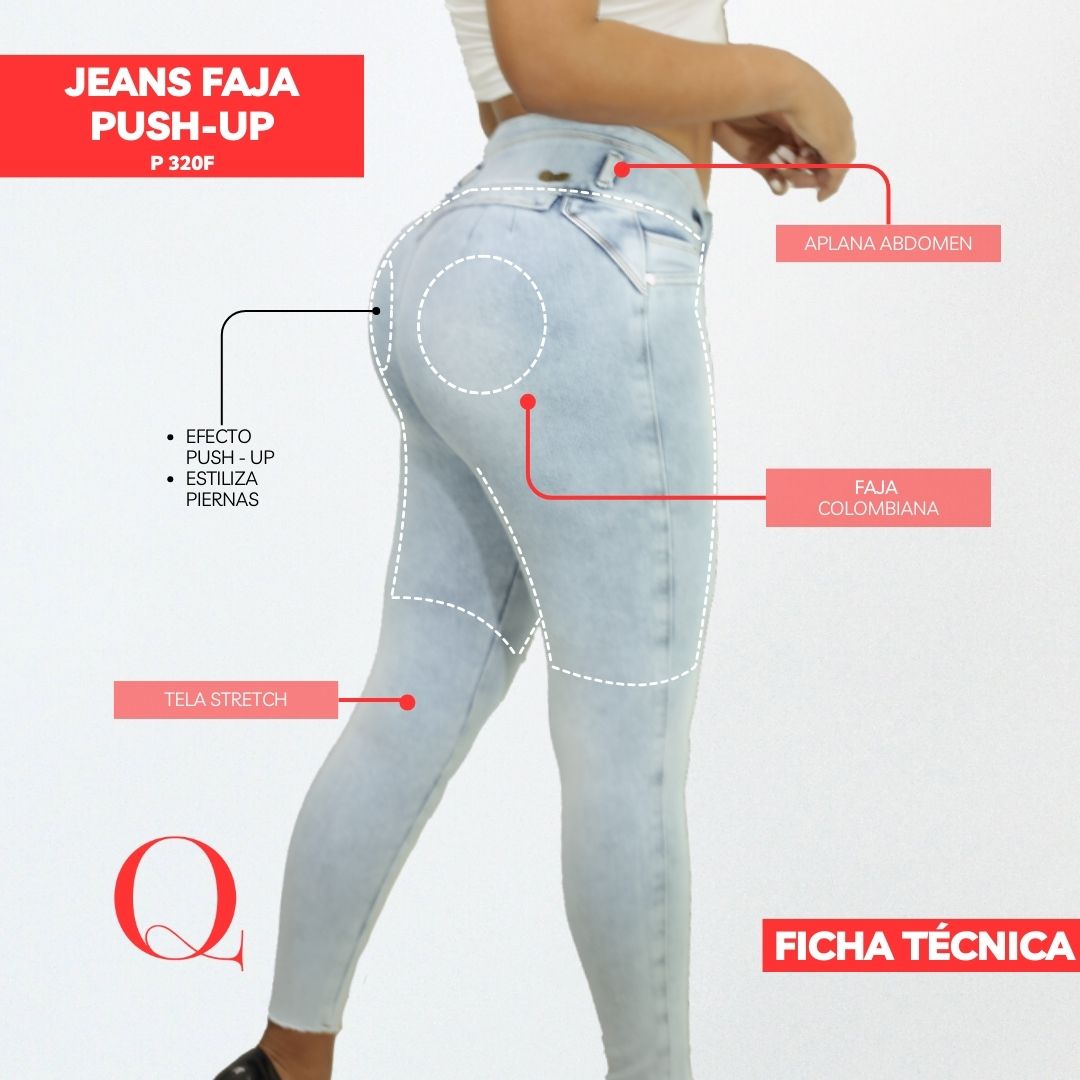 Jeans con Faja Levanta Glúteos 320F