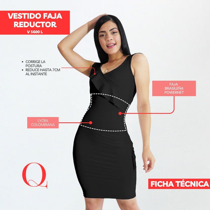Vestido con Faja Reductor V5600L