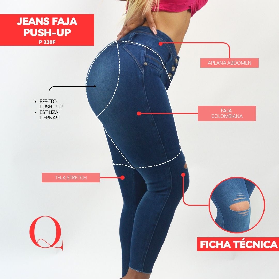 Jeans con Faja Levanta Glúteos 320F