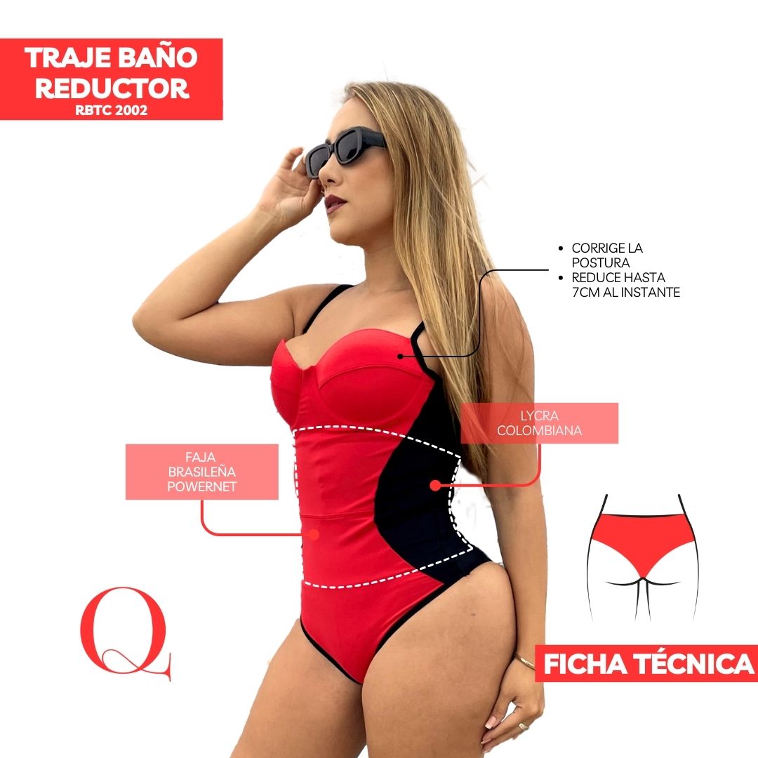 Traje de Baño con Faja Reductor RBTC2002 (CALZON ESTANDAR)