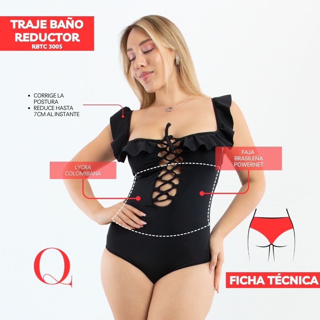 Traje de Baño con Faja Reductor RBTC3005 (CALZON ESTANDAR)