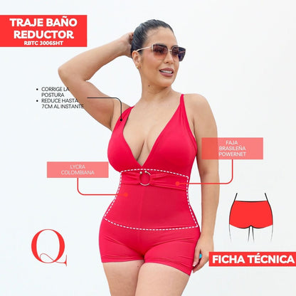 Traje de Baño con Faja Reductor RBTC3006SHT (CALZON SHORT)