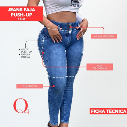 Jeans con Faja Levanta Glúteos 510F
