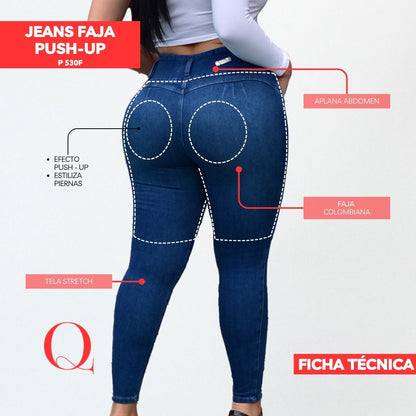 Jeans con Faja Levanta Glúteos 530F