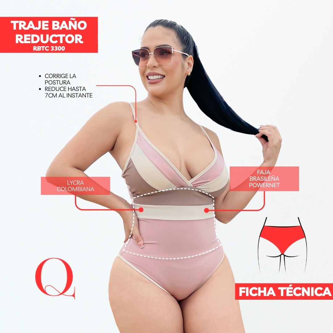 Traje de Baño con Faja Reductor RBTC3300 (CALZON ESTANDAR)