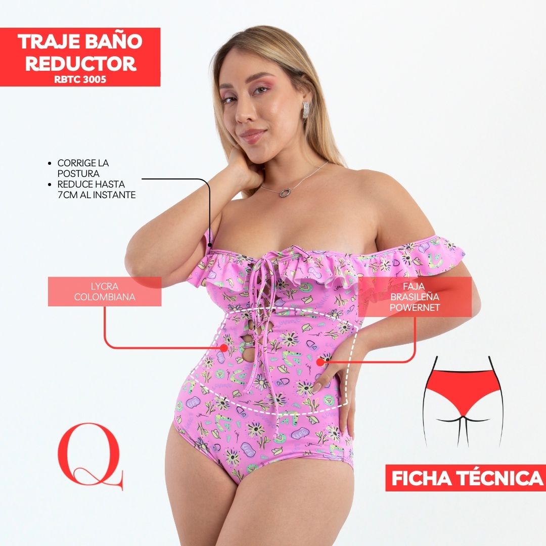 Traje de Baño con Faja Reductor RBTC3005 (CALZON ESTANDAR)