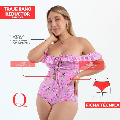 Traje de Baño con Faja Reductor RBTC3005 (CALZON ESTANDAR)
