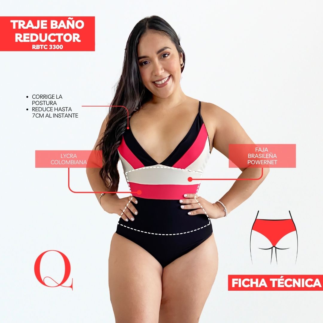 Traje de Baño con Faja Reductor RBTC3300 (CALZON ESTANDAR)