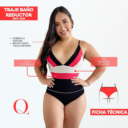 Traje de Baño con Faja Reductor RBTC3300 (CALZON ESTANDAR)